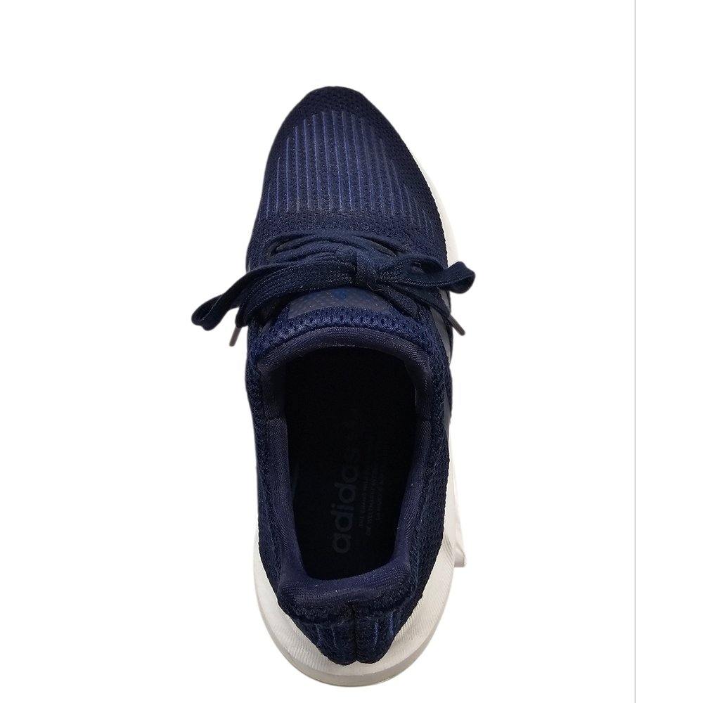 Adidas 3 Stripe Navy Men's Athletic Sneaker, Knit Upper, Size 9 1/2 - Picture 4 of 9